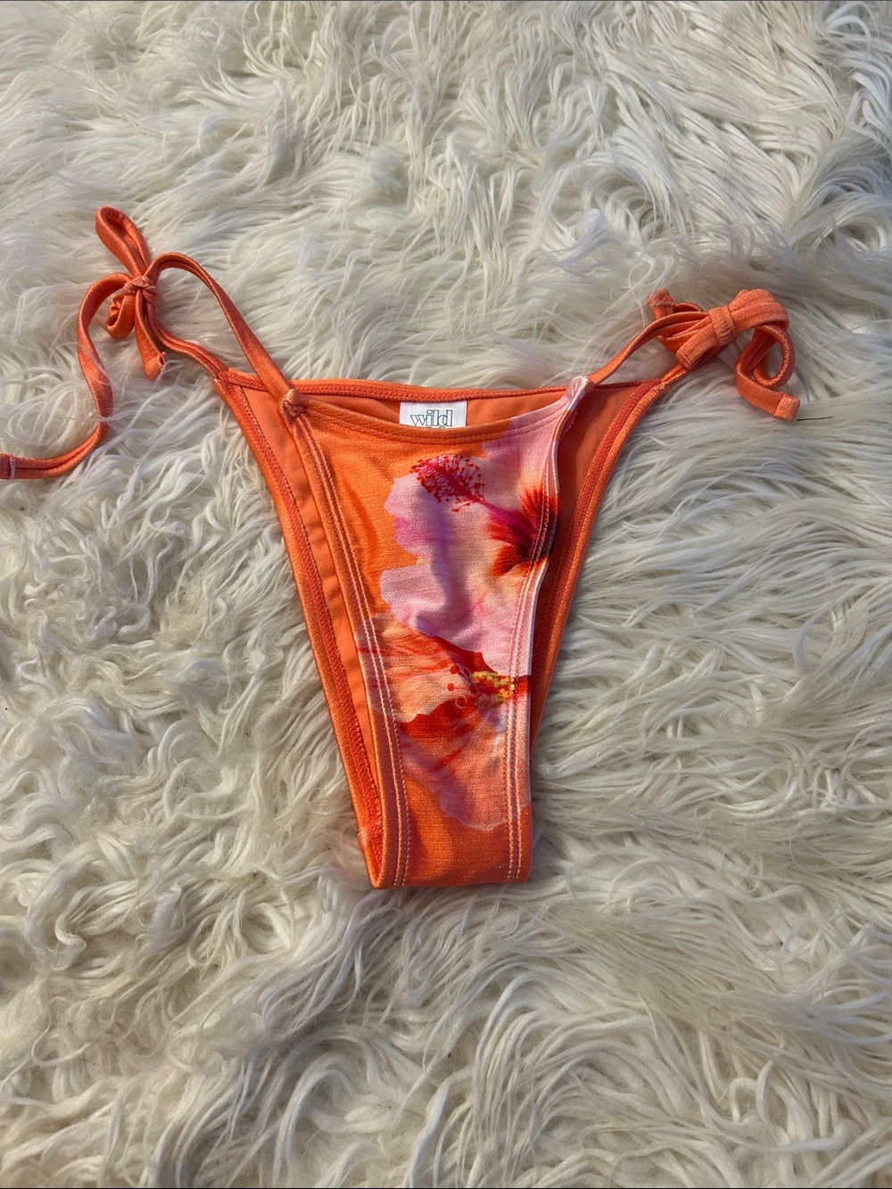 Orange Floral Tie-Side bikini bottoms